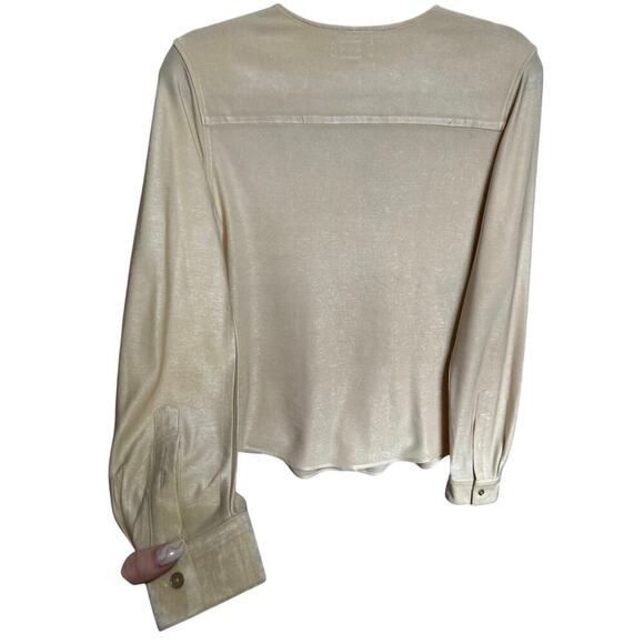 L'AGENCE Lucca Military Blouse In Light Champagne Size Small - Picture 7 of 11